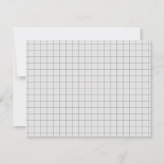 Minimalist Black Gray Grid Monogram Professional ノートカード (裏面)