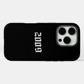 Minimalist Black iPhone Case with “2009” Gothic Case-Mate iPhoneケース (裏面 (横))