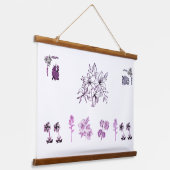 Minimalist Black Lily Botanical Line Art Illustrat 吊り下げ型タペストリー (傾斜あり)