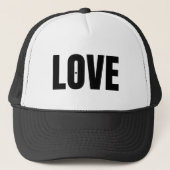 Minimalist Black "LOVE" Typography キャップ (正面)