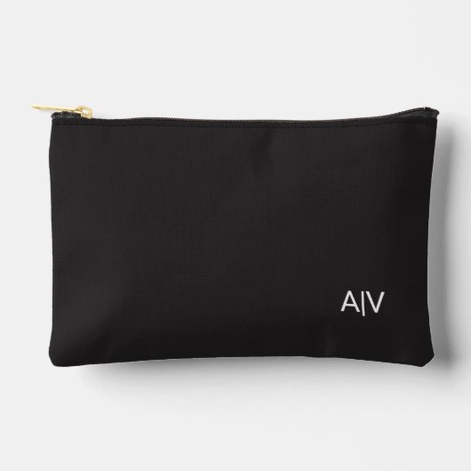 Minimalist Black Monogram アクセサリーポーチ (正面)