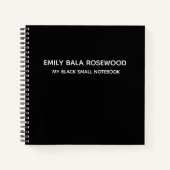 Minimalist Black Monogram Name Design ノートブック (正面)