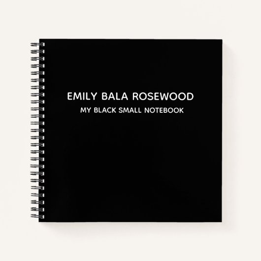 Minimalist Black Monogram Name Design ノートブック (正面)