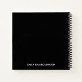 Minimalist Black Monogram Name Design ノートブック (裏面)