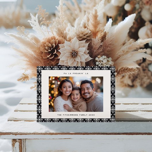 Minimalist Black Nordic Photo Christmas Card シーズンカード