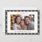 Minimalist Black Nordic Photo Christmas Card シーズンカード (正面)