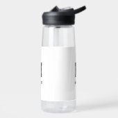 MINIMALIST BLACK ONE LETTER MONOGRAM NAME WHITE ウォーターボトル (左面)