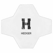 MINIMALIST BLACK ONE LETTER MONOGRAM NAME WHITE サッカーボール (フラット)