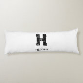 MINIMALIST BLACK ONE LETTER MONOGRAM NAME WHITE ボディピロー (裏面)
