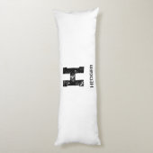 MINIMALIST BLACK ONE LETTER MONOGRAM NAME WHITE ボディピロー (裏面 (縦))