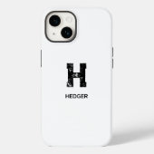MINIMALIST BLACK ONE LETTER MONOGRAM NAME WHITE Case-Mate iPhoneケース (裏面)