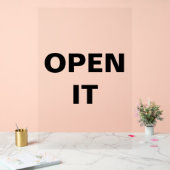 Minimalist Black Open Sign Modern Typography アクリルサイン (ウェディング)