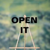 Minimalist Black Open Sign Modern Typography アクリルサイン (ニュートラル)