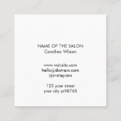 Minimalist Black Pastel Scissors HairStylist スクエア名刺 (裏面)