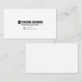 Minimalist Black Paw Logo Professional Dog Groomin 名刺 (正面/裏面)