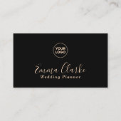 Minimalist Black Peach Scan Code Business Card 名刺 (正面)