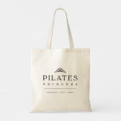 Minimalist Black Personalized Pilates Princess トートバッグ (裏面)