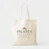 Minimalist Black Personalized Pilates Princess トートバッグ (正面)