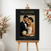 Minimalist Black Photo Modern Wedding Welcome  ポスター