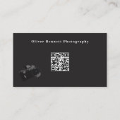Minimalist Black Photographer QR Code  名刺 (裏面)