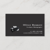 Minimalist Black Photographer QR Code  名刺 (正面)