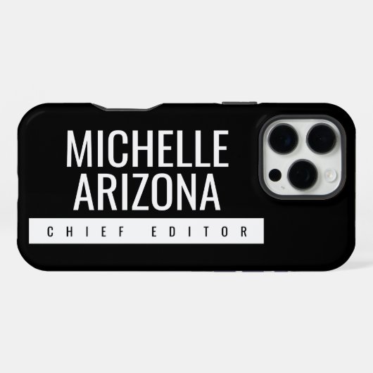 Minimalist Black Professional Modern iPhoneケース (裏面横)