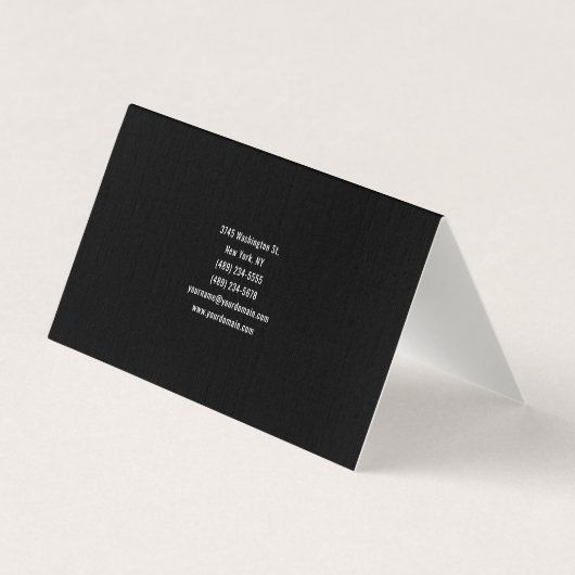 Minimalist Black Professional Modern Premium Linen 名刺 (裏面)