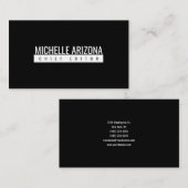 Minimalist Black Professional Modern Premium Linen 名刺 (正面/裏面)