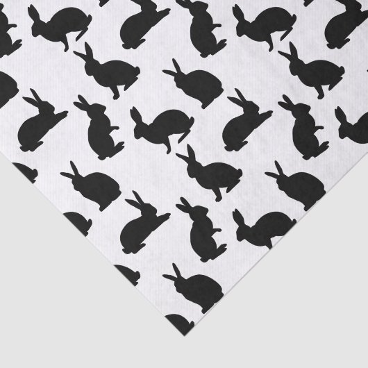 Minimalist Black Rabbit Shapes Pattern For Easter 薄葉紙 (詳細)