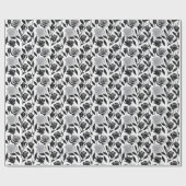 Minimalist Black Roses With Light Gray Stems  ラッピングペーパー (フラット)