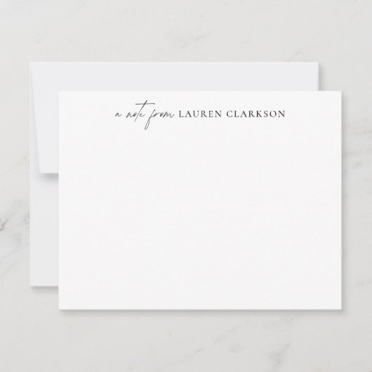 Minimalist Black Script and Serif Note Card ノートカード (正面)