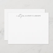 Minimalist Black Script and Serif Note Card ノートカード (正面/裏面)