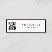 Minimalist Black Script QR White Calling Card コーリングカード (正面)