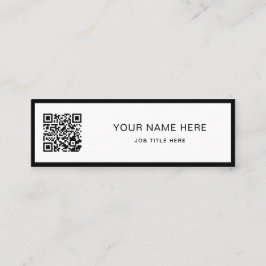 Minimalist Black Script QR White Calling Card コーリングカード
