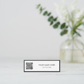 Minimalist Black Script QR White Calling Card コーリングカード (スタンド正面)
