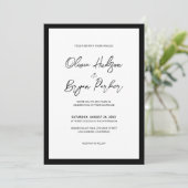 Minimalist Black Script White Background Wedding 招待状 (スタンド正面)