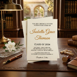 Minimalist Black Serif Typography Class of 2026 招待状