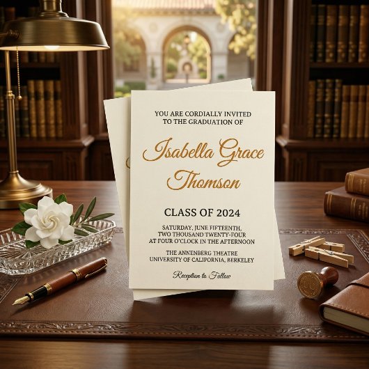 Minimalist Black Serif Typography Class of 2026 招待状