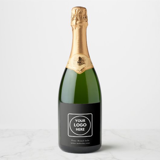 Minimalist Black Sparkling Wine Label | Custom スパークリングワインラベル (正面)
