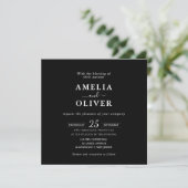 Minimalist Black Square Wedding Invitation  招待状 (スタンド正面)