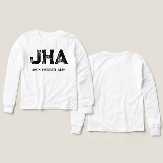 MINIMALIST BLACK THREE LETTER MONOGRAM NAME WHITE (デザイン 正面＆背面)