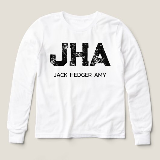 MINIMALIST BLACK THREE LETTER MONOGRAM NAME WHITE (デザイン正面)