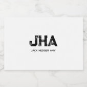 MINIMALIST BLACK THREE LETTER MONOGRAM NAME WHITE リキュールボトルラベル (シングルラベル)