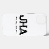 MINIMALIST BLACK THREE LETTER MONOGRAM NAME WHITE Case-Mate iPhoneケース (裏面 (横))