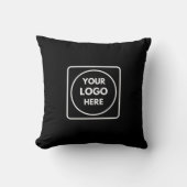 Minimalist Black Throw Pillow | Custom Business  クッション (正面)