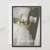 Minimalist Black Tie Formal Photo Wedding 招待状 (裏面)