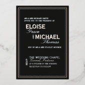 Minimalist Black Tie Formal Wedding 箔招待状 (正面)