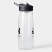 MINIMALIST BLACK TWO LETTER MONOGRAM NAME CLEAR ウォーターボトル (右面)