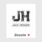MINIMALIST BLACK TWO LETTER MONOGRAM NAME CLEAR シール (シート)