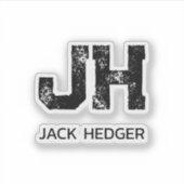 MINIMALIST BLACK TWO LETTER MONOGRAM NAME CLEAR シール (正面)